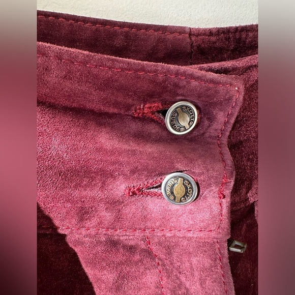 Vintage Suede Jacket & Pant Set - “Skotts Suede” - Deep Plum - Size 6 - Picture 8 of 13